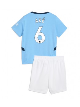 Manchester City Nathan Ake #6 Replika Hemmakläder Barn 2024-25 Kortärmad (+ byxor)